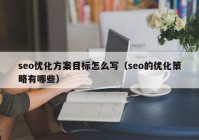 seo优化方案目标怎么写（seo的优化策略有哪些）